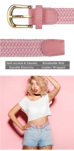 MaiKun Canvas Braided Belts for Women Fashion Adjustable Big Size   Metal Pin Buckle Elastic Waistband High Quality Casual Style - Image 22
