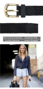 MaiKun Canvas Braided Belts for Women Fashion Adjustable Big Size   Metal Pin Buckle Elastic Waistband High Quality Casual Style - Image 21