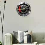 2D Wall Clock Mechanical Clock Contemporary Digital Clock Arabic Numerals Easy Reading Hanging Clock Decoration for Bedroom Room - Image 4
