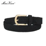 MaiKun Canvas Braided Belts for Women Fashion Adjustable Big Size   Metal Pin Buckle Elastic Waistband High Quality Casual Style
