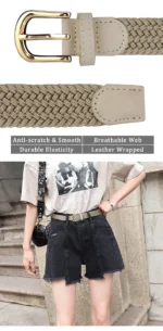 MaiKun Canvas Braided Belts for Women Fashion Adjustable Big Size   Metal Pin Buckle Elastic Waistband High Quality Casual Style - Image 19