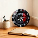 2D Wall Clock Mechanical Clock Contemporary Digital Clock Arabic Numerals Easy Reading Hanging Clock Decoration for Bedroom Room - Image 3