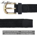 MaiKun Canvas Braided Belts for Women Fashion Adjustable Big Size   Metal Pin Buckle Elastic Waistband High Quality Casual Style - Image 2