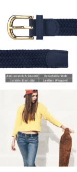 MaiKun Canvas Braided Belts for Women Fashion Adjustable Big Size   Metal Pin Buckle Elastic Waistband High Quality Casual Style - Image 18