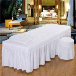 Beauty Salon bed sheet Brief Beauty Bed Skirt Bedspread  With Hole Body Massage Bed Cover - Image 26