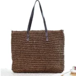 Women Handbag Summer Beach Bag Rattan Woven Handmade Knitted Straw Large Capacity Totes Leather Women Shoulder Bag Bohemia New - Image 9