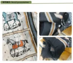 Naizaiga 100    % wool Crossed steed horse white black long thin Women fashion Scarves Female shawl  , MSK86 - Image 7
