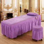Beauty Salon bed sheet Brief Beauty Bed Skirt Bedspread  With Hole Body Massage Bed Cover - Image 35