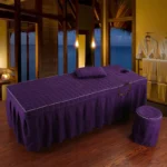 Beauty Salon bed sheet Brief Beauty Bed Skirt Bedspread  With Hole Body Massage Bed Cover - Image 36