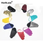WarBLade New Design Sexy Leather Gloves For Women Half Palm PU Leather Gloves Dancing Party Show Gloves Black Mittens - Image 4