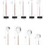 Dinnerware Pink Silver Silverware Cutlery Set Stainless Steel Luxury Flatware Home Fork Spoon Knife Kitchen Dinner Set Drop ship - Image 18