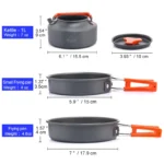 Widesea Camping Outdoor Cookware Set Tableware Cooking Cutlery Utensils Hiking Picnic Travel Equipment Tourist Cooker Fishing - Image 3
