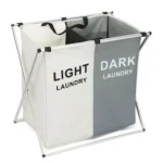 Dirty Clothes Storage Basket Three Grids Organizer Foldable Large Laundry Basket Waterproof Home Laundry Basket - Image 7
