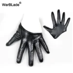 WarBLade New Design Sexy Leather Gloves For Women Half Palm PU Leather Gloves Dancing Party Show Gloves Black Mittens - Image 14