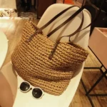 Women Handbag Summer Beach Bag Rattan Woven Handmade Knitted Straw Large Capacity Totes Leather Women Shoulder Bag Bohemia New - Image 10