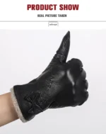 Top grade leather gloves women,sheepskin genuine leather gloves women,outdoor winter gloves women -8030 - Image 14