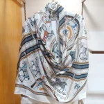 Naizaiga 100    % wool Crossed steed horse white black long thin Women fashion Scarves Female shawl  , MSK86