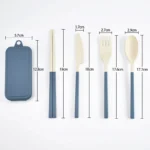 4Pcs Portable Tableware Set Wheat Straw Dinnerware Detachable Cutlery Travel Tableware Picnic Dinnerware Set Camping Cutlery Set - Image 29