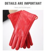 Touch Screen Leather Gloves, High-End Leather Gloves Women, Genuine Leather Winter Gloves, Keep Warm Women's Leather Gloves-2226 - Image 35