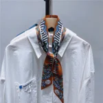 Fashion Women Hair Scarf 2024 New Brand Design Luxury Silk Scarf Fashion Print Headband Skinny Bag Scarves Neckerchief - Image 79