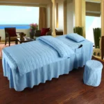 Beauty Salon bed sheet Brief Beauty Bed Skirt Bedspread  With Hole Body Massage Bed Cover - Image 17