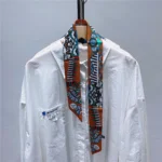 Fashion Women Hair Scarf 2024 New Brand Design Luxury Silk Scarf Fashion Print Headband Skinny Bag Scarves Neckerchief - Image 80