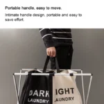 Dirty Clothes Storage Basket Three Grids Organizer Foldable Large Laundry Basket Waterproof Home Laundry Basket - Image 2