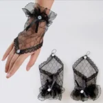 Ladies Gloves Bow Lace Satin Gloves Dance Performance Ceremonial Gloves Nightclub Satin Gloves Wedding Bridal Gloves C015 - Image 18