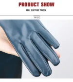 Multiple Colors 50cm Long Leather Gloves, Sheepskin Women's Leather Gloves, Warm Women's Winter Gloves, Simple Women's Gloves-22 - Image 28