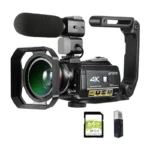 Video Camera 4K Digital Camcorder Professional, Ordro AC3 YouTube Blogger Vlog Cameras Filmadora with Microphone 64GB SD Card