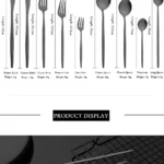 Dinnerware Set Matte Black Knife Fork Dessert Spoon Tableware Cutlery Set Stainless Steel Silverware Flatware Kitchen Dinner Set - Image 19