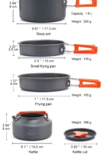 Widesea Camping Outdoor Cookware Set Tableware Cooking Cutlery Utensils Hiking Picnic Travel Equipment Tourist Cooker Fishing - Image 12