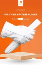 Fashion White Leather Gloves Comfortable Leather Gloves Women Top Grade Women's Leather Gloves Keep Warm Winter Gloves-2226D - Image 8
