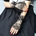 Ladies Gloves Bow Lace Satin Gloves Dance Performance Ceremonial Gloves Nightclub Satin Gloves Wedding Bridal Gloves C015 - Image 9