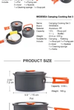 Widesea Camping Outdoor Cookware Set Tableware Cooking Cutlery Utensils Hiking Picnic Travel Equipment Tourist Cooker Fishing - Image 11