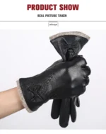 Top grade leather gloves women,sheepskin genuine leather gloves women,outdoor winter gloves women -8030 - Image 15