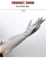 Multiple Colors 50cm Long Leather Gloves, Sheepskin Women's Leather Gloves, Warm Women's Winter Gloves, Simple Women's Gloves-22 - Image 39
