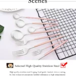 Dinnerware Pink Silver Silverware Cutlery Set Stainless Steel Luxury Flatware Home Fork Spoon Knife Kitchen Dinner Set Drop ship - Image 20