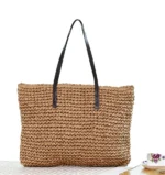 Women Handbag Summer Beach Bag Rattan Woven Handmade Knitted Straw Large Capacity Totes Leather Women Shoulder Bag Bohemia New - Image 25