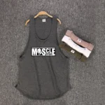 Muscleguys Brand Bodybuilding Sleeveless Shirt Mens Gyms Tank Top Low Cut Vest Sexy Muscle Fitness Stringer sportwear Undershirt
