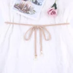 ladies pearl knitted Braided belts for women Twist weaving waist knot rope female cotton string strap - Image 16