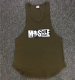 Muscleguys Brand Bodybuilding Sleeveless Shirt Mens Gyms Tank Top Low Cut Vest Sexy Muscle Fitness Stringer sportwear Undershirt - Image 7