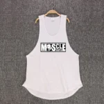 Muscleguys Brand Bodybuilding Sleeveless Shirt Mens Gyms Tank Top Low Cut Vest Sexy Muscle Fitness Stringer sportwear Undershirt - Image 4
