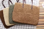 Women Handbag Summer Beach Bag Rattan Woven Handmade Knitted Straw Large Capacity Totes Leather Women Shoulder Bag Bohemia New - Image 22