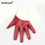 WarBLade New Design Sexy Leather Gloves For Women Half Palm PU Leather Gloves Dancing Party Show Gloves Black Mittens - Image 5