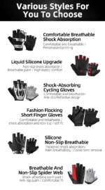ROCKBROS Cycling Gloves Breathable Shockproof Bike Gloves Summer Half Finger Gloves MTB Mountain Bicycle Gloves Sports Gloves - Image 32
