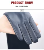 Multiple Colors 50cm Long Leather Gloves, Sheepskin Women's Leather Gloves, Warm Women's Winter Gloves, Simple Women's Gloves-22 - Image 36