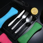 3 Pcs/set Dinnerware Portable Printed Stainless Steel Spoon Fork Steak Knife Set Travel Cutlery Tableware With Bag - Image 11