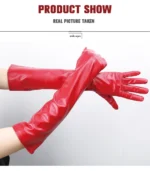 Multiple Colors 50cm Long Leather Gloves, Sheepskin Women's Leather Gloves, Warm Women's Winter Gloves, Simple Women's Gloves-22 - Image 46