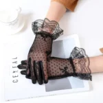 Ladies Gloves Bow Lace Satin Gloves Dance Performance Ceremonial Gloves Nightclub Satin Gloves Wedding Bridal Gloves C015 - Image 24